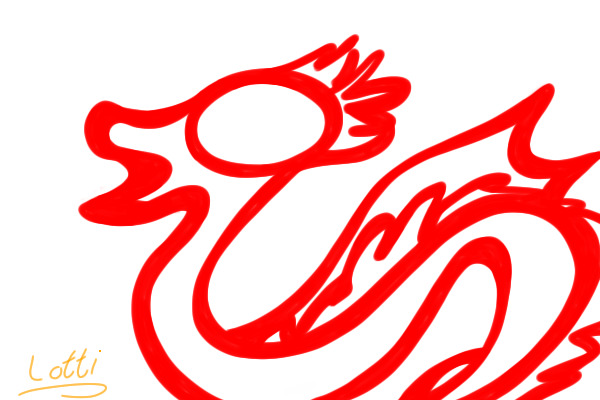 Dragon Line Art Editable