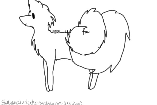 Free Chibi-Wolf thing Lineart
