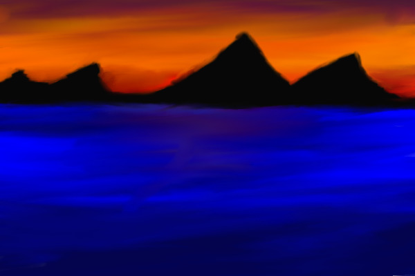 Mountain Sunset (Reviews Wanted!) *First Digital Art*