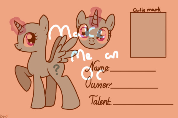 Make me an mlp oc OVER WINNERS UP