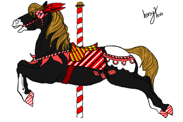 Candy cane carnival horse