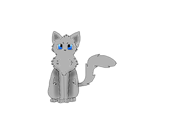 random gray cat :3 my first oekaki drawing!
