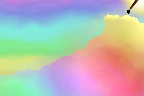 Painted in a plethora of colored brushes