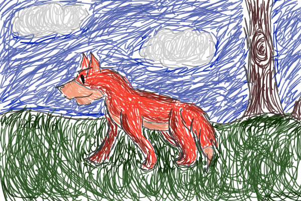 A scribbled fox