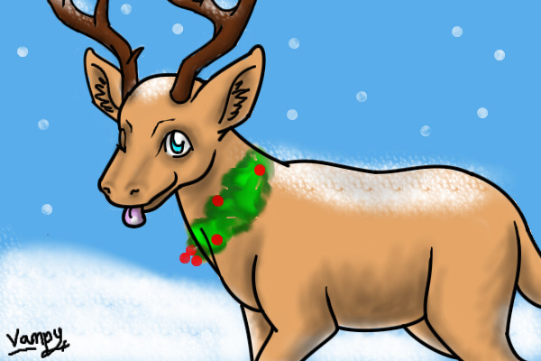 Deer Catching Snowflakes