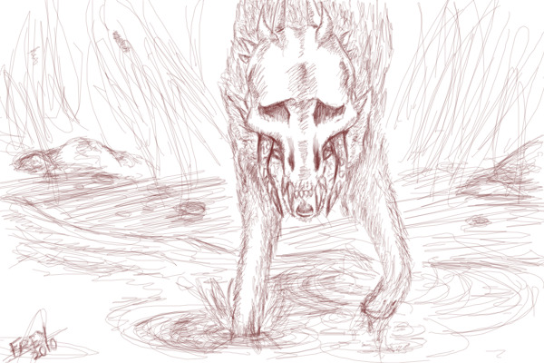 Sketchy skullwolf