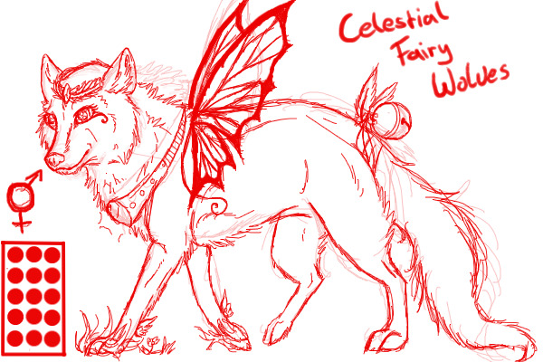 Celestial Fairy Wolves *Potential Species Sketch*