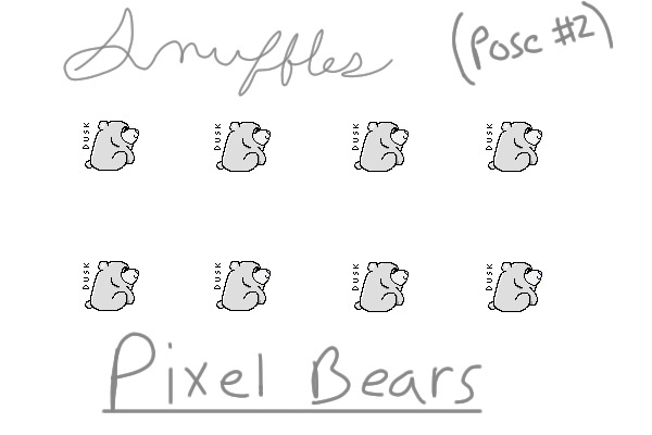 Snuffle's Pixel Bear Lines (Oekaki) {Pose #2}