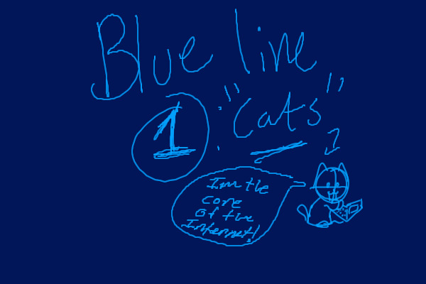 Blue line 1: "cats"
