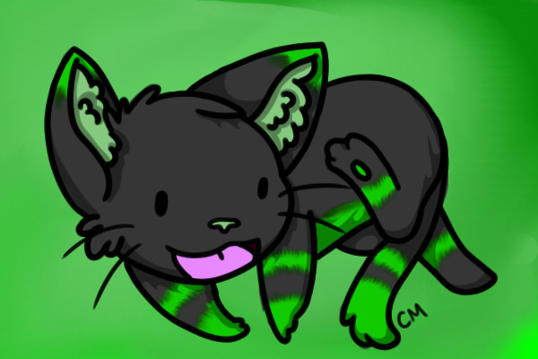 Green kitty c: