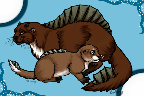 Finned Otters Lineart Entry