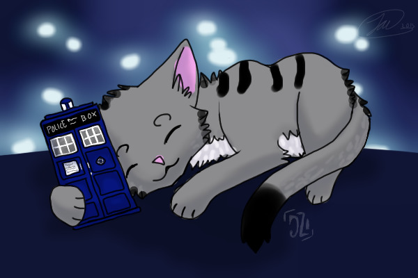 Soft kitty dreaming of Doctor Who