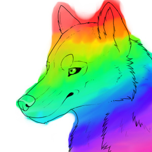 Rainbow wolf :3