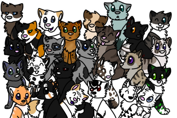 All of my Feline Characters o.o