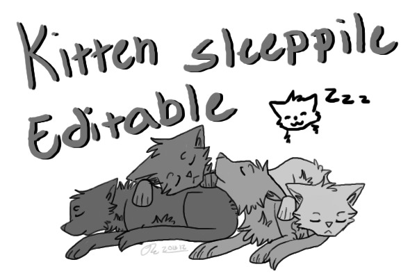 Sleeping kittens editable :3