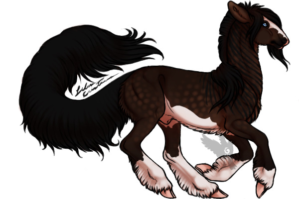 Shard (Dark Dapple Bay Splash Brindle)