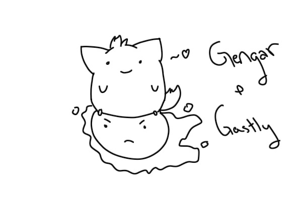 Gengar and Gastly, forever friends