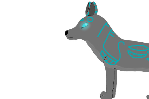 Malk blue glow fox drawing