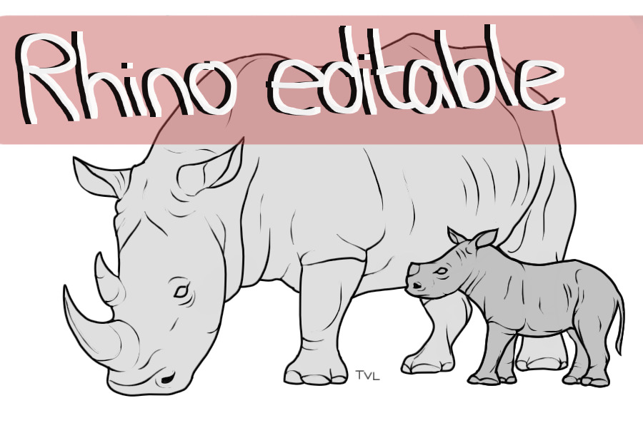 White Rhino Editable