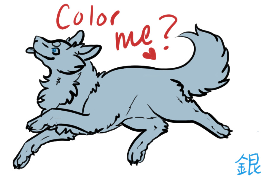 Free Wolf Color-In~!
