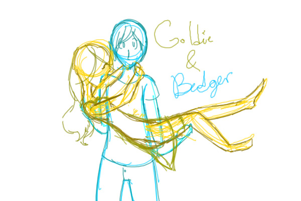 Just a quick sketch of Goldenrod and badger as hoomans