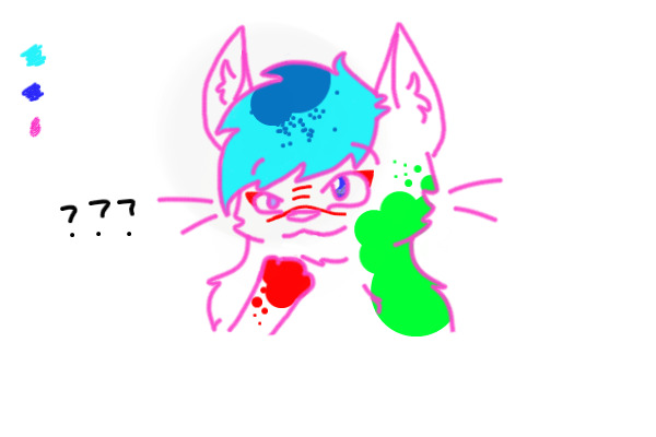 Paint Spatter Art Block Cat
