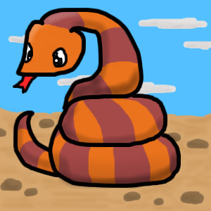 Striped Snake in Desert