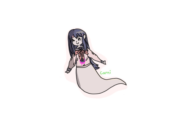 a drawing of sayaka maizono as a ghost with sloppy shading