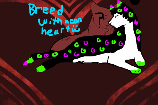 breed with neon heart the cat :3