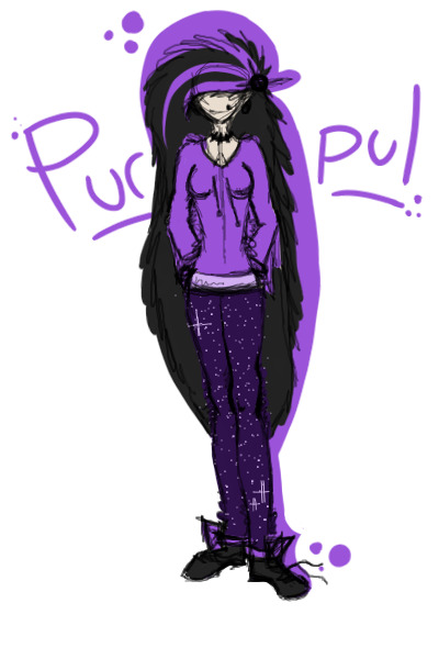 Character Concept Sketch - Purple Punk Gal