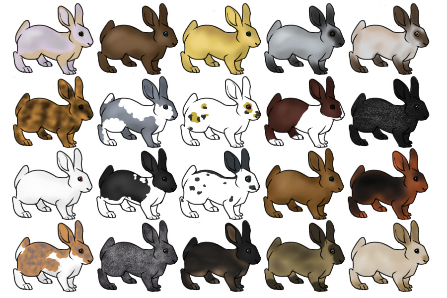 A lot of bunny colors ;w;