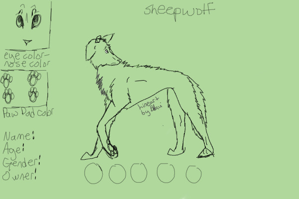 Lineart of a Sheepwolf