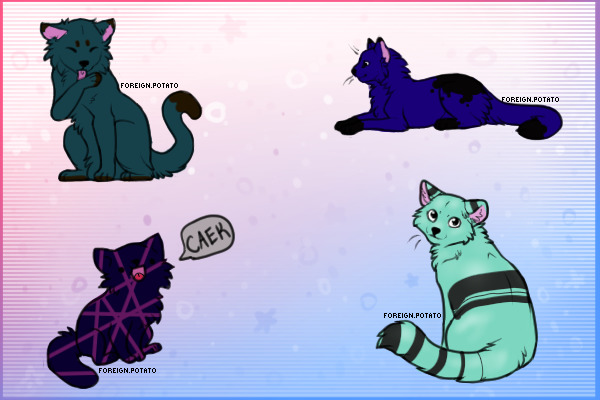 Randomly colored kitties!