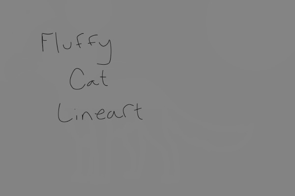 Fluffy Cat Lineart