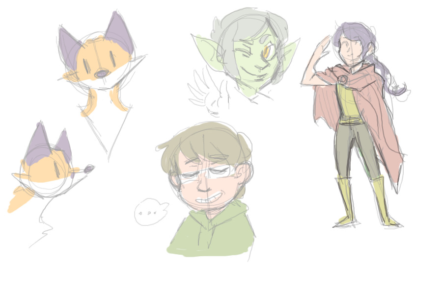 silly warmup doodles