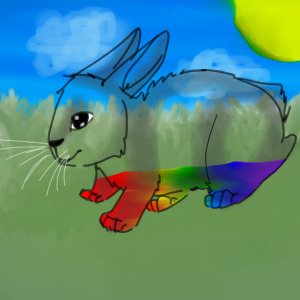 Rainbow Glass Rabbit