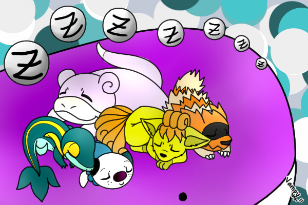 Aww random pokemon sleeping