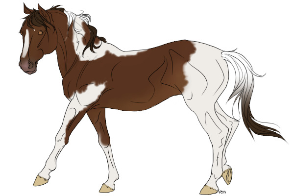 Foxtail horse #5 - Bay tobiano