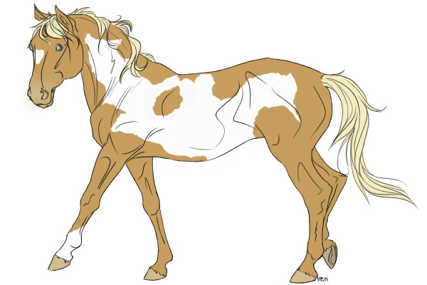 Foxtail horse #7 - Palomino Overo