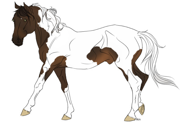 Foxtail horse #8 - Seal Brown Tobiano