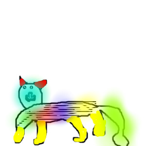 rainbow striped cat