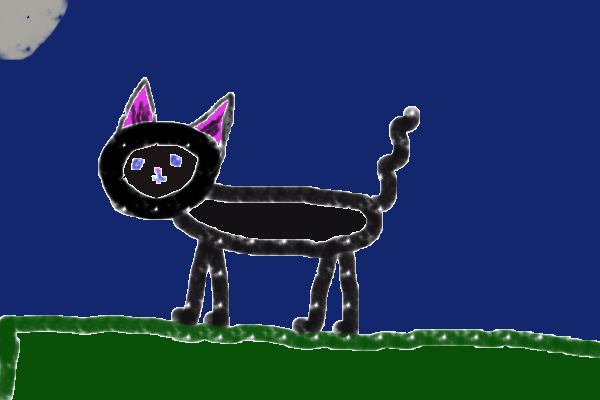 black cat under a full moon