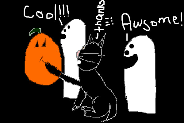 2 GOOFY GHOSTS & A CAT