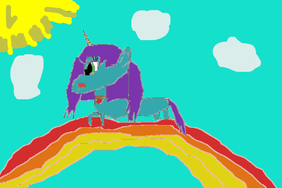 Pony on a rainbow