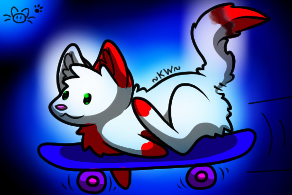Rustpaw On Her Skateboard