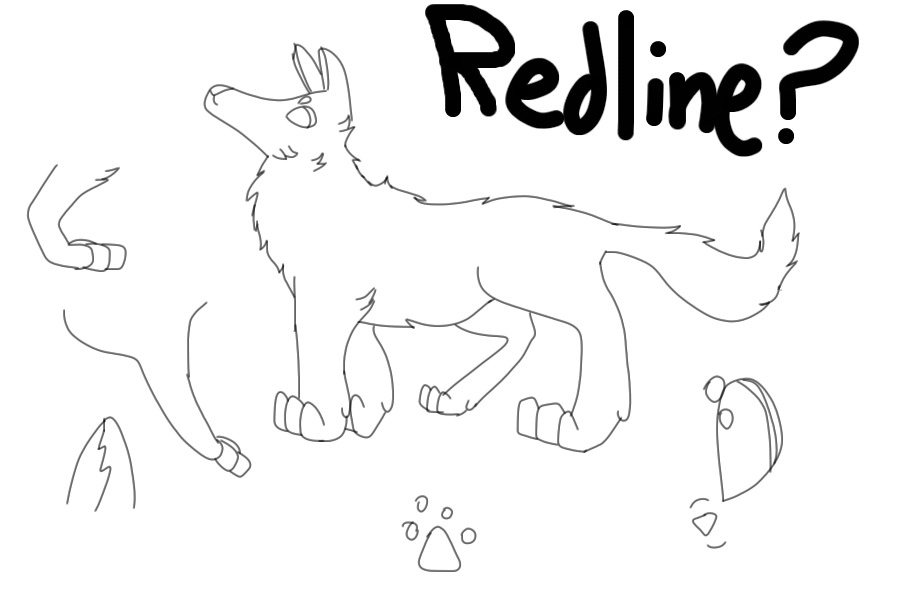 Cartoon Wolf Redline