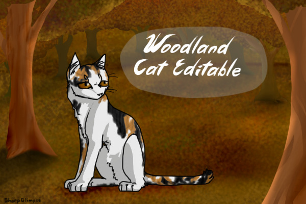 Woodland Cat Editable