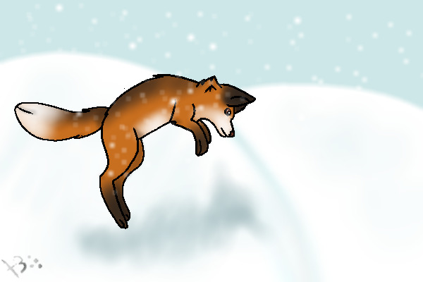Fox Jumping in snow editable!