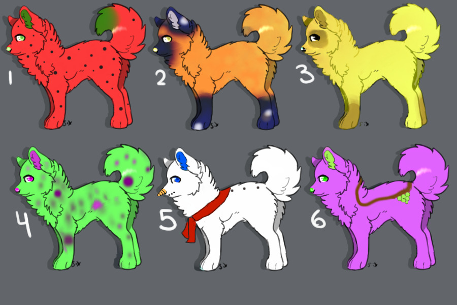 6 dog characters for sale! (art)