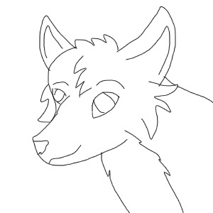 Wolf head avatar #1 (Un-coloured)